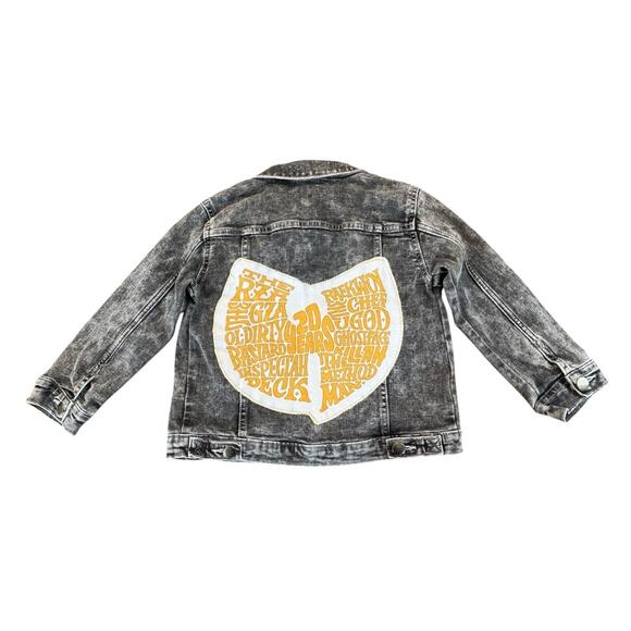 WU-TANG 90s Hip Hop Retro Vintage Upcycled Distressed Denim Jacket Kids Size 5T - Picture 7 of 12